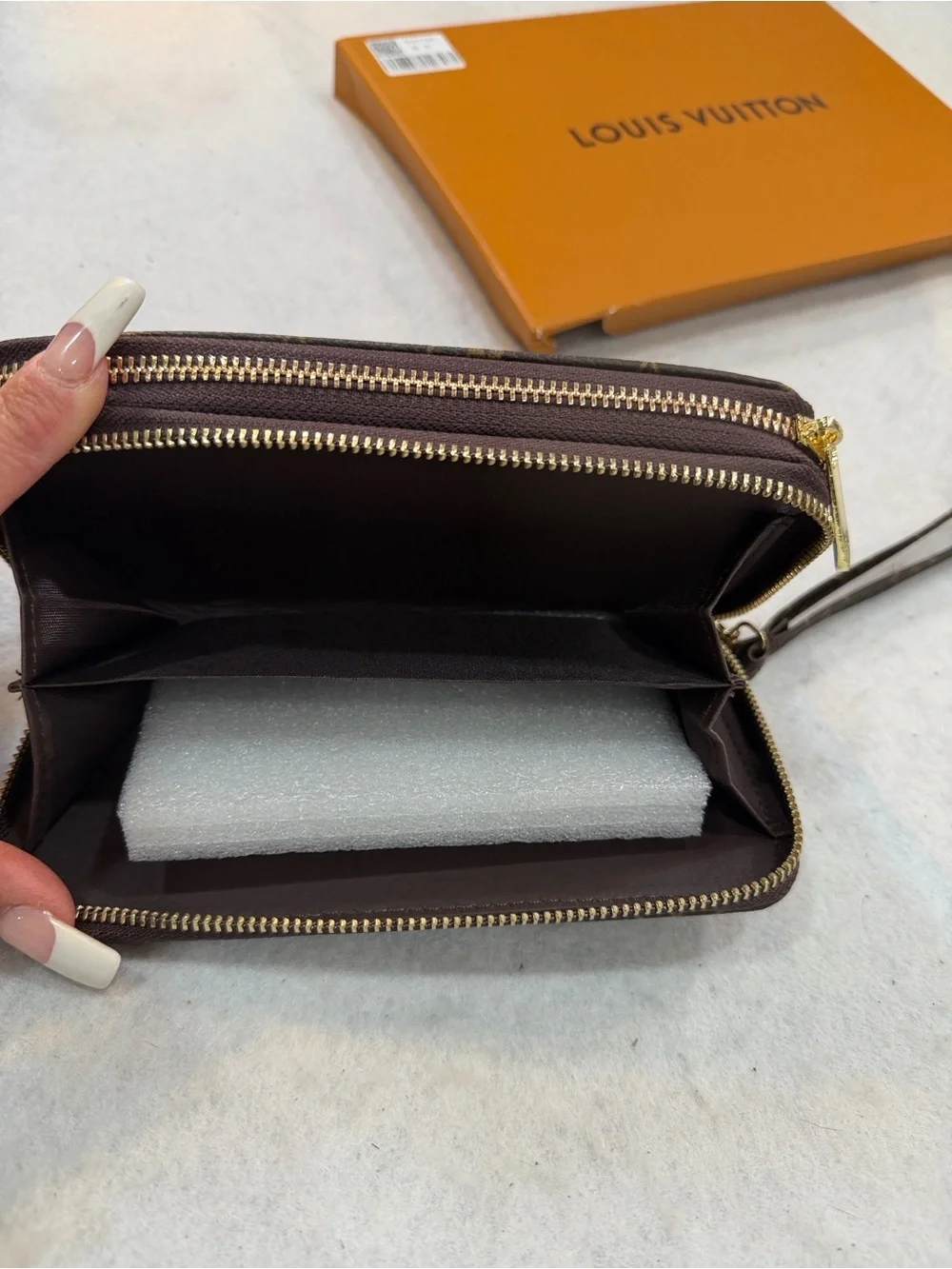 Brown‎ Monogram Zip Wallet with Wristlet